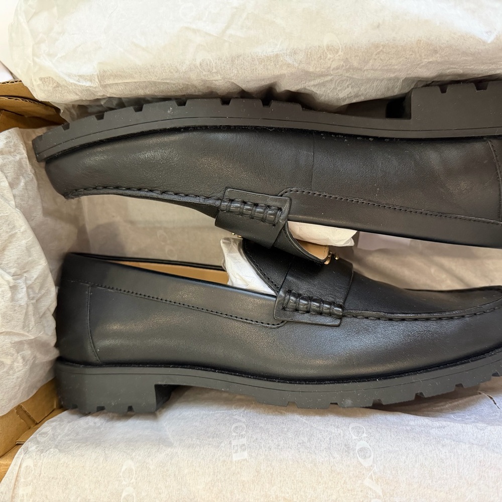 Coach Women’s Elegant Black Slip-On Loafers